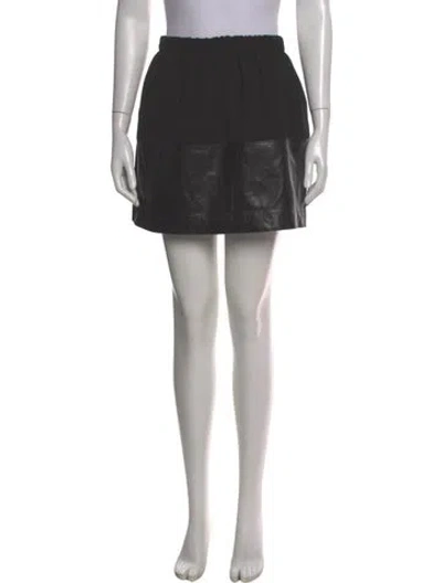 Pre-owned Vince Leather Trim Embellishment Long Skirt In Black
