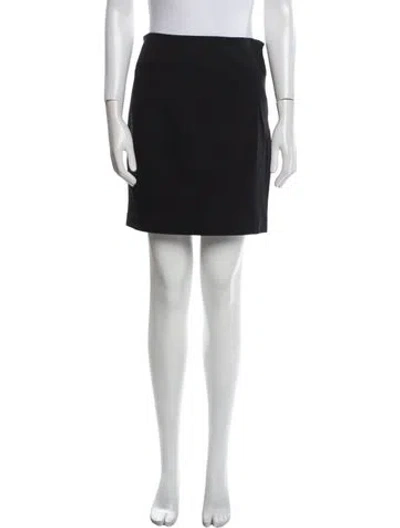 Pre-owned Vince Leather Trim Embellishment Mini Skirt In Black
