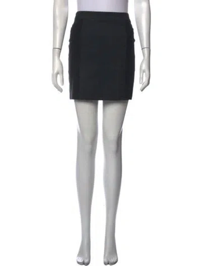 Pre-owned Vince Leather Trim Embellishment Mini Skirt In Black