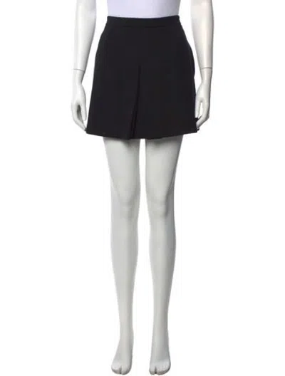 Pre-owned Vince Leather Trim Embellishment Mini Skirt In Black