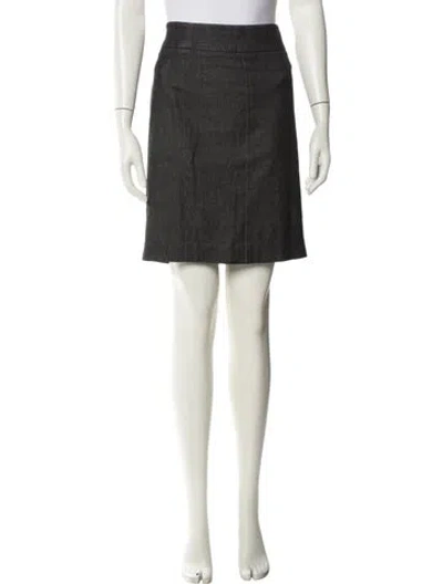 Pre-owned Vince Leather Trim Embellishment Mini Skirt In Gray