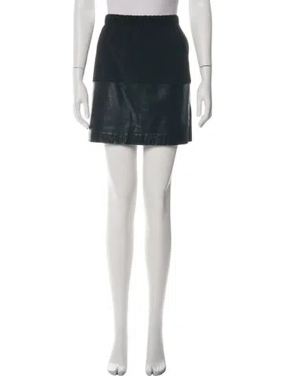 Pre-owned Vince Leather Trim Embellishment Mini Skirt W/ Tags In Black