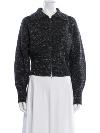 Pre-owned Vince Leather Tweed Pattern Jacket In Multi