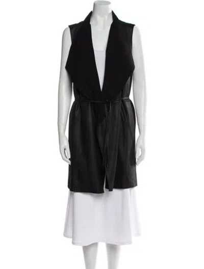 Pre-owned Vince Leather Vest In Black