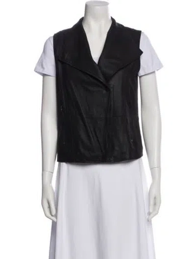 Pre-owned Vince Leather Vest In Black
