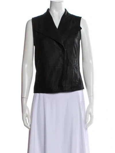Pre-owned Vince Leather Vest In Gray