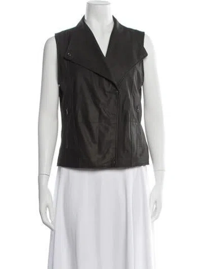Pre-owned Vince Leather Vest In Green