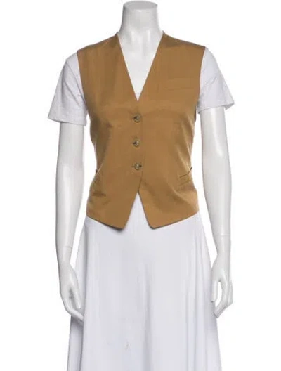 Pre-owned Vince Leather Vest In Neutral