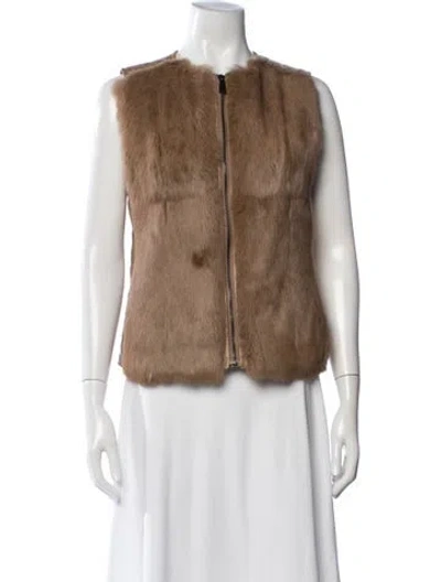 Pre-owned Vince Leather Vest In Neutrals