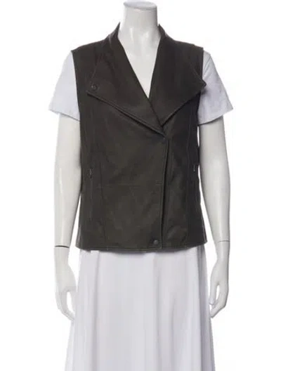 Pre-owned Vince Leather Vest In Neutrals