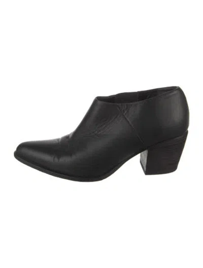Pre-owned Vince Leather Western Boots In Black