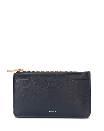 Vince Leather Zip-top Card Case In Pattern