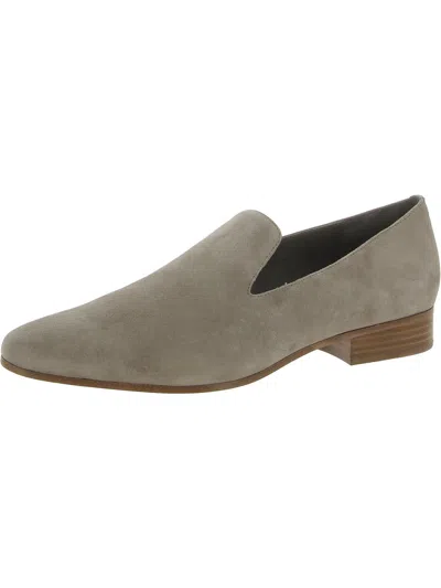 Vince Lela Womens Suede Slip-on Loafers In Gray