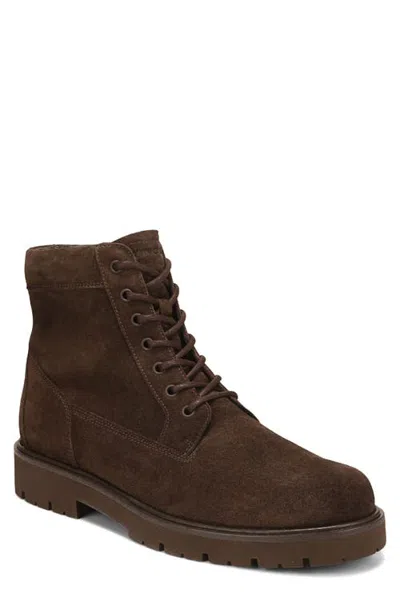 Vince Lennox Leather Combat Boot In Brown