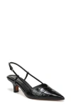 Vince Levvy Slingback Pointed Toe Kitten Heel Pump In Black