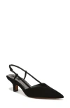 Vince Levvy Slingback Pointed Toe Kitten Heel Pump In Black