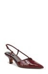 Vince Levvy Slingback Pointed Toe Kitten Heel Pump In Brown