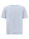Vince Basic Round Neck Short Sleeve T-shirt In Blue