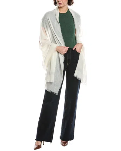 Vince Lightweight Border Stripe Cashmere Wrap In Neutral