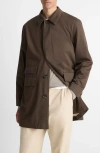 Vince Lightweight Car Coat In Brown