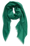 Vince Lightweight Cashmere Scarf In Emerald Leaf