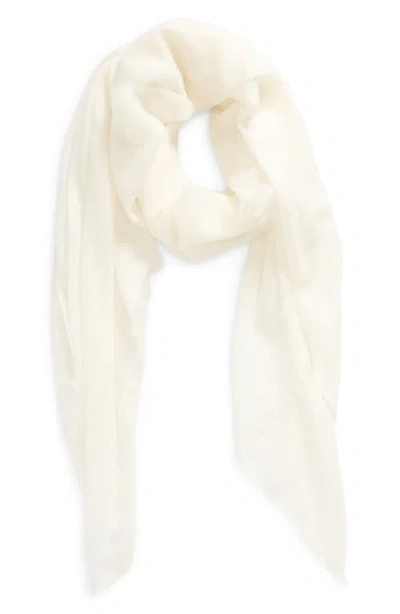 Vince Lightweight Cashmere Scarf In White