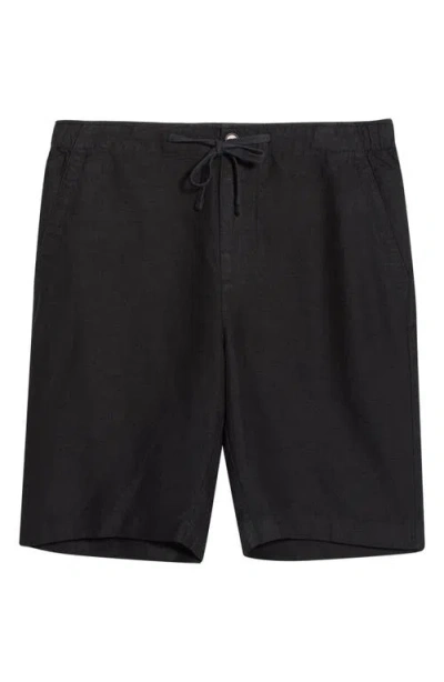 Vince Lightweight Hemp Linen Shorts In Black