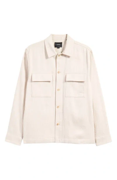Vince Linen & Cotton Button-up Shirt Jacket In Natural