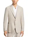 Vince Linen & Wool Melange Solid Slim Fit Suit Jacket In Stone