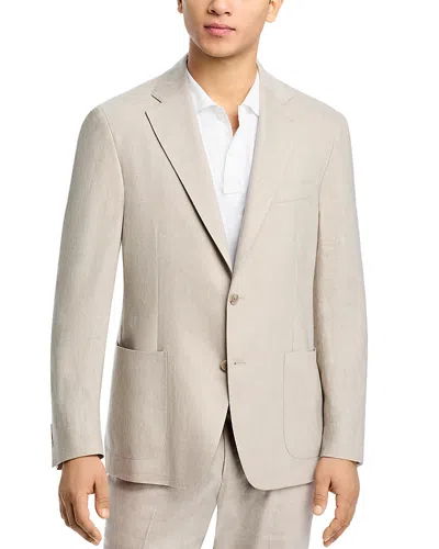 Vince Linen & Wool Melange Solid Slim Fit Suit Jacket In Stone