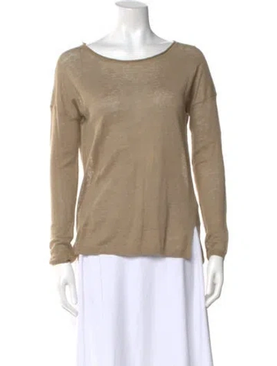 Pre-owned Vince Linen Bateau Neckline Sweater In Neutral