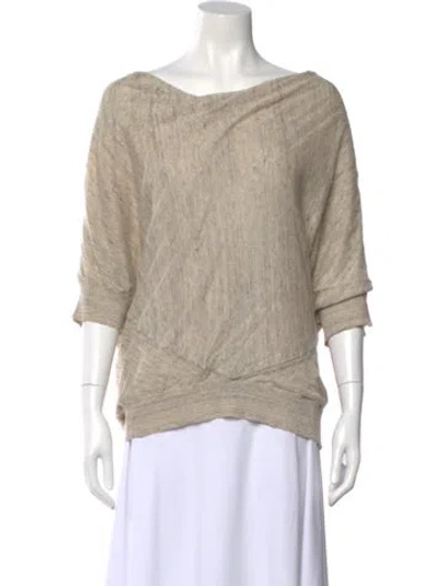 Pre-owned Vince Linen Bateau Neckline Sweater In Neutral