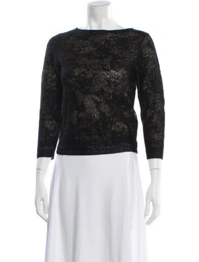 Pre-owned Vince Linen Bateau Neckline Sweater W/ Tags In Black