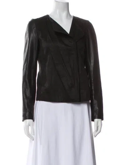 Pre-owned Vince Linen Biker Jacket In Black