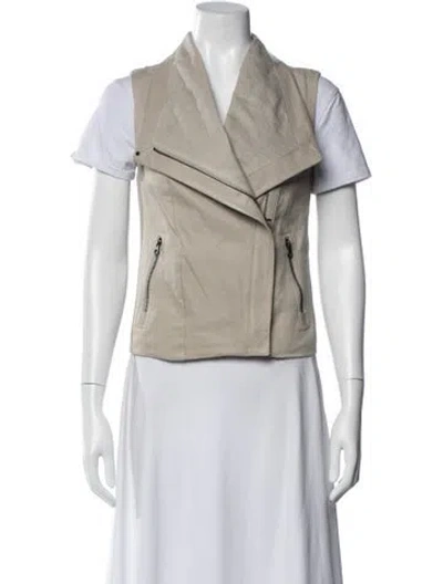 Pre-owned Vince Linen Biker Jacket In Brown