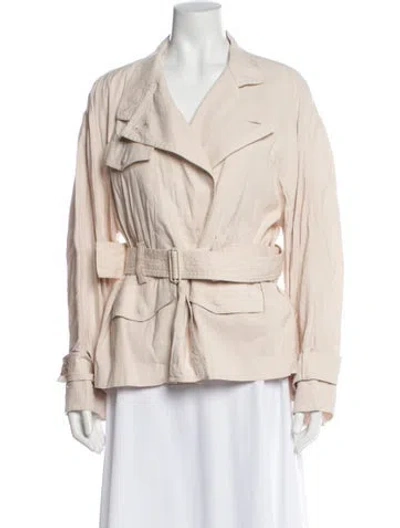 Pre-owned Vince Linen Biker Jacket In Neutral