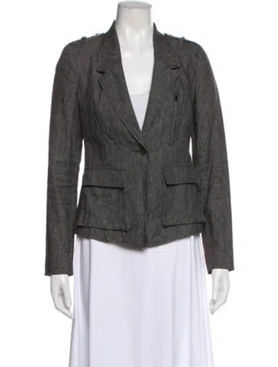 Pre-owned Vince Linen Blazer In Gray