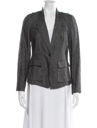 Pre-owned Vince Linen Blazer In Gray