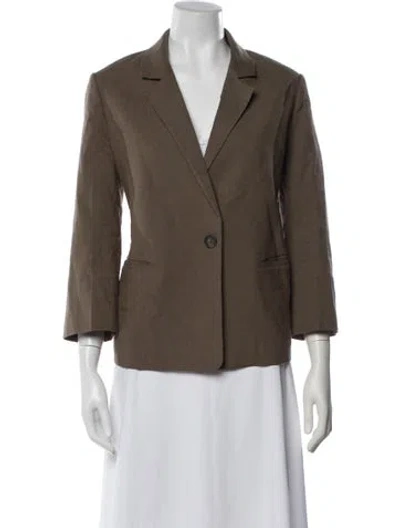 Pre-owned Vince Linen Blazer In Green