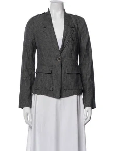 Pre-owned Vince Linen Blazer In Grey