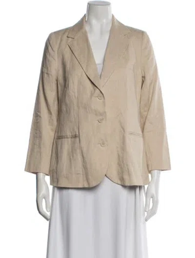 Pre-owned Vince Linen Blazer In Neutral