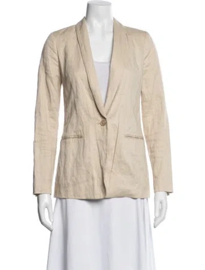 Pre-owned Vince Linen Blazer In Neutral