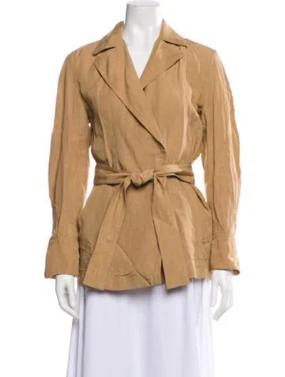 Pre-owned Vince Linen Blazer W/ Tags In Brown