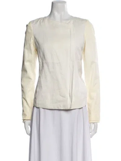 Pre-owned Vince Linen Blazer In White