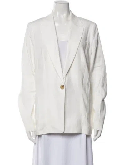 Pre-owned Vince Linen Blazer In White