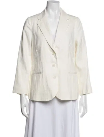 Pre-owned Vince Linen Blazer In White