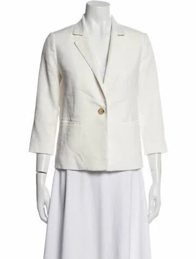 Pre-owned Vince Linen Blazer In White