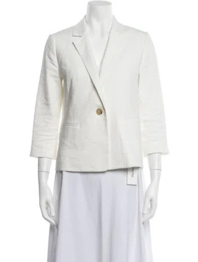 Pre-owned Vince Linen Blazer In White