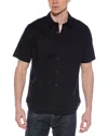 Vince Linen-blend Button-down Shirt In Blue