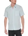 Vince Linen-blend Button-down Shirt In Blue
